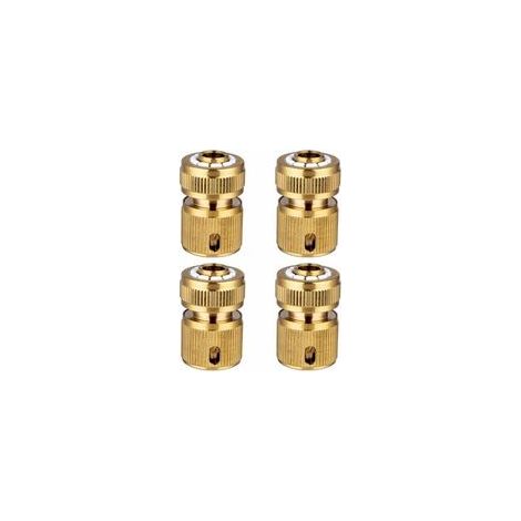 4 Pièce Raccords Rapide Tuyau d'arrosage en Laiton, Rapide Raccord Connecteurs pour Tuyau d’arrosage dans Le Jardin 1/2" Quick Connectors (1/4)