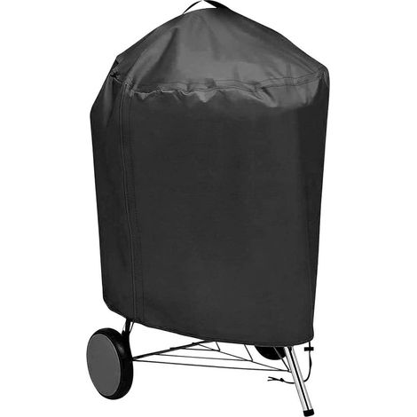 Housse barbecue ronde 57 cm compatible Weber, Oxford 420D imperméable extérieur, Ø71x68 cm (1/5)