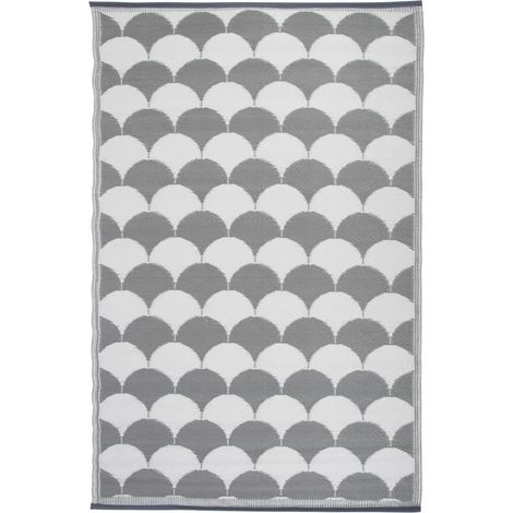 Tapis de jardin motif beige et blanc 121 x 180 cm