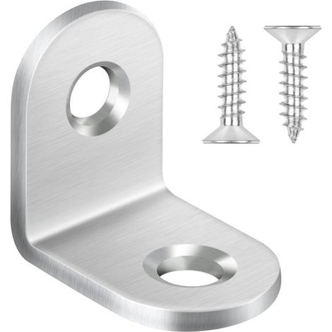 Connecteurs d'angle 20 x 20 mm - Cornière métallique 90° - Acier inoxydable - Idéal pour le mobilier - ShopVlot (1/5)