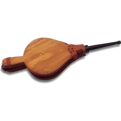 Soufflet de Cheminée, Souffleur d'Air en Bois coloris effet bois - Hauteur 42,7 x Longueur 16,7 cm