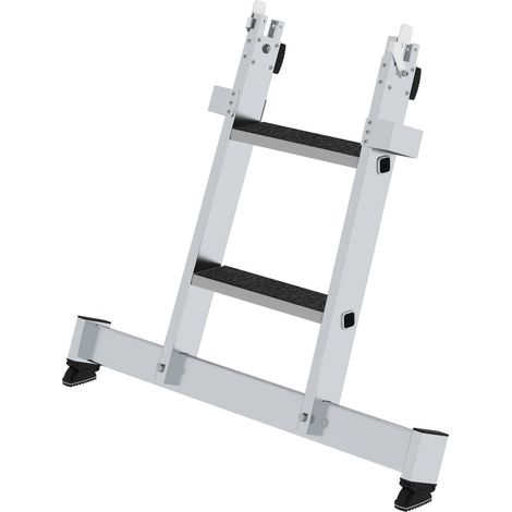 MUNK Stufen-Glasreinigerleiter mit nivello-Traverse clip-step R13, 2-stufiges Unterteil (1/4)