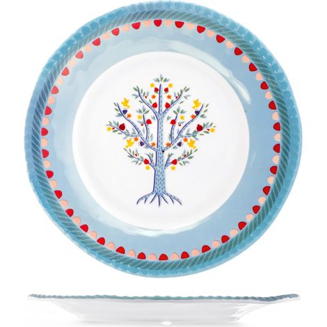 H&H Set 6 Piatti Frutta Gipsy Ø22 cm – Piatti in Melamina Decorata, Resistenti e Leggeri, Lavabili in Lavastoviglie, Max 70°C – Ideali per Frutta, Dolci, Antipasti e Uso Quotidiano