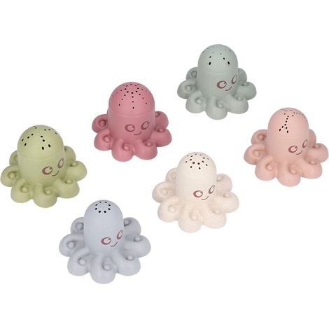 Gobelets de bain empilables en forme de pieuvre, pailles colorées, sablier - Jouet éducatif pour enfants (garçons et filles) (1/5)