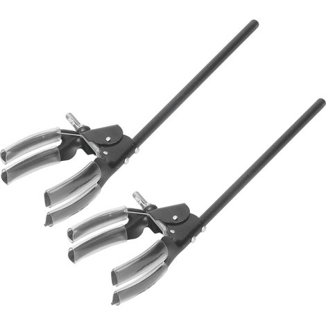 Pince de laboratoire 4 griffes, résistante à la corrosion, antidérapante, support stable, lot de 2, porte-bêcher et erlenmeyer, fixation robuste. (1/5)