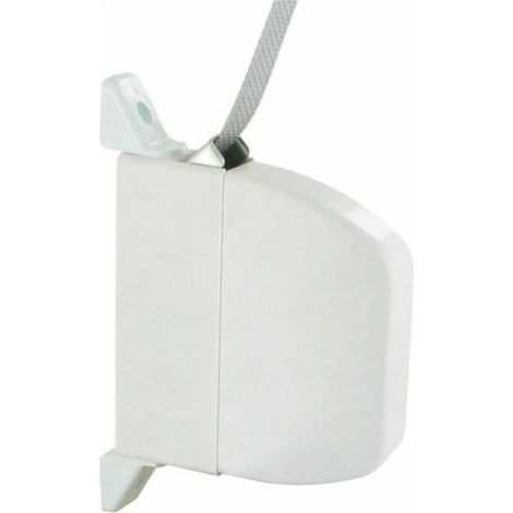Enrouleur à sangle pour volet roulant 5,5 m – boîtier pivotant blanc + sangle grise + frein acier zingué – pour installation intérieure (1/3)