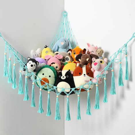 Hamac Pour Animaux En Peluche - Filet De Rangement Suspendu Pour Jouets - Support De Coin Pour Chambre D'enfant (1/5)