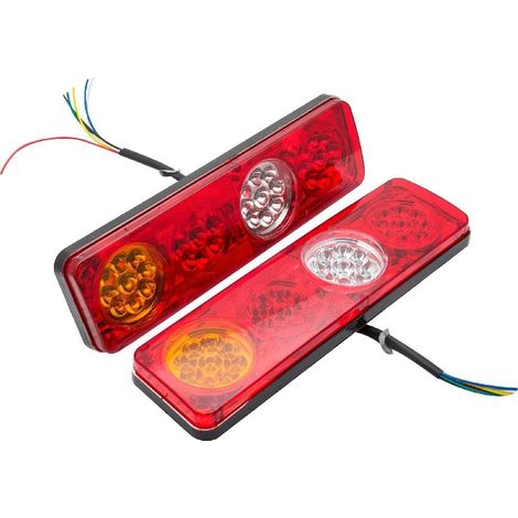 Lot de 2 feux arrière LED 12V pour voiture, feux stop arrière étanches, feux de recul, feux de conduite, universels pour voiture, camion, van, remorque, camion, caravane (1/5)
