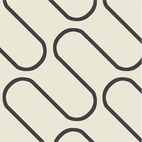 Linear Curve Wallpaper Black Cream Geometric Minimalist Abstract 10m Roll (1/4)