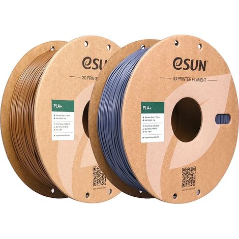 Filamento PLA, diametro 1,75 mm, certificato FDA e RoHS, colore grigio-marrone. (1/2)