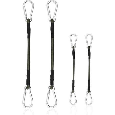 Lot de 4 Tendeurs Elastique avec Mousqueton, 30cm 60cm Corde de Bagage Elastique pour Camping Bâches Tente Bagages Voitur et Velo (1/5)