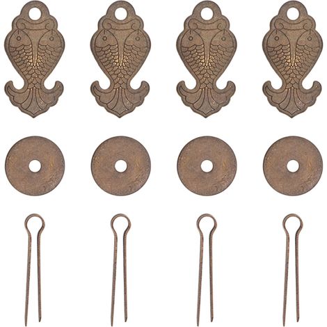 4 Sets Antique Drawer Pendant Pulls Exquisite Pattern Elegant Retro Pendant Antique Decorative Handle for Drawer (1/5)