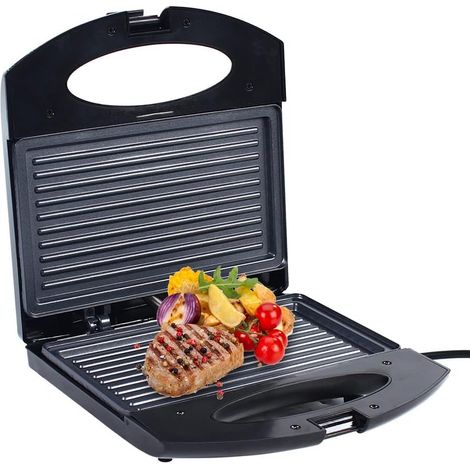 Appareil à croque-monsieur - Grill de table - 850 W - Double face - Chauffage 150 °C - Pour grille-pain, steak, poulet, saucisses