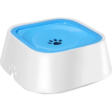 Gamelle pour animaux - Gamelle flottante 1,5 L - Anti-débordement - ABS et PP non toxiques - Pour boire à son rythme - Chats et chiens-Bleu (1/5)