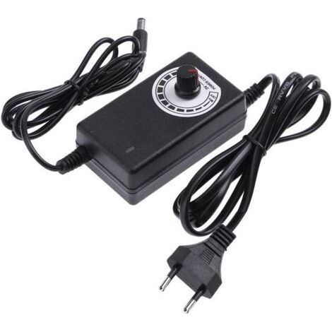 Adaptador regulador de voltaje de 24 W y 3-24 V con fuente de alimentación de material ABS para ventiladores LED, ventiladores eléctricos, microtaladros y reproductores de DVD portátiles. (1/4)