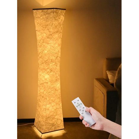 Anten LED Stehlampen 155cm 18W mit RGB 8W,Fernbedienung/App,Musik Sync,Dimmbar 2500-7000k,Stoff Weiß,Stehleuchte für Schlafzimmer,Wohnzimmer [klasse F]
