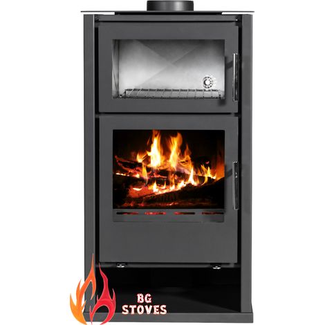 Stufa a Legna Orion – 7 kW – Classe Energetica A – Design Curvo a 3 Vetrate – Rivestimento in Acciaio – Uscita Fumi Ø150 mm (1/5)