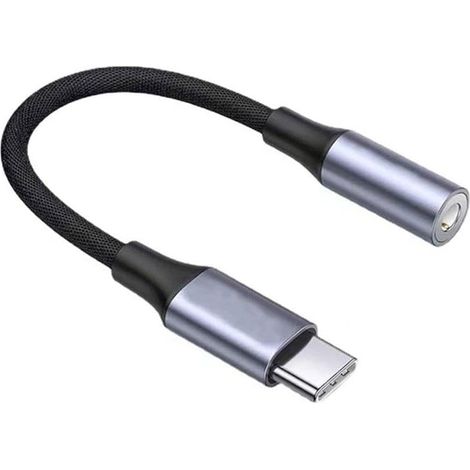 Adattatore da USB-C a jack ausiliario da 3,5 mm, audio ad alta fedeltà, connettore in lega di alluminio, cavo intrecciato in nylon, compatibile con cuffie Galaxy S23 e S21. (1/4)