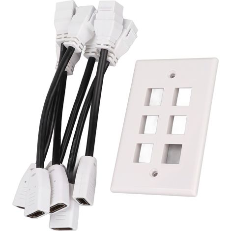Plaque murale d'interface multimédia HD avec câble adaptateur d'interface multimédia HD femelle-femelle pour systèmes vidéo (1/5)