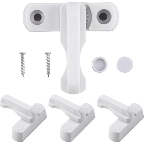 4 Verrous de Fenêtre en Alliage de Zinc - Serrures de Sécurité pour Portes et Fenêtres en UPVC/PVC, Blanc, Durable et Facile à Installer, pour la Sécurité Domestique - Pack de 4 (1/5)