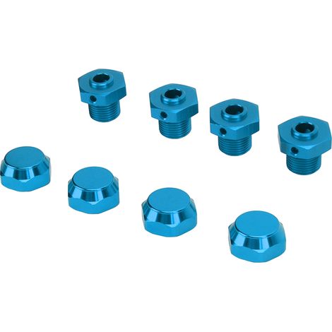 1-teiliges RC-Rad-Sechskantkupplungsset, professioneller Radnabenadapter aus Aluminiumlegierung für ARRMA 1/8 RC-Car (blau) (1/5)