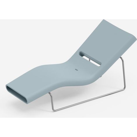 Lettino da sole design in polietilene per giardino telaio grigio Esse - Blu