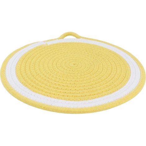 Dessous de verre en corde de coton en forme de fruit, set de table style nordique, tapis de pique-nique, jaune, grande taille, 30 cm (1/5)