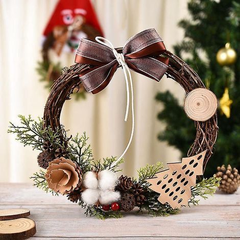 guirlande De Nol Pour La Porte D'entre Extrieure 30cm Guirlande De Nol Pour La Dcoration De Fte De Nol Festive (1/5)