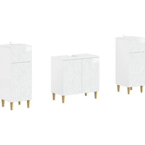 2 Piece Bathroom Cabinet Set DELFT High Gloss White vidaXL (1/5)