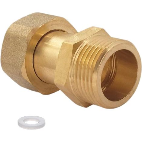 G3/4" brass male/female threaded pipe fitting, high-pressure leak-proof connector for water and gas heating systems (1/5)