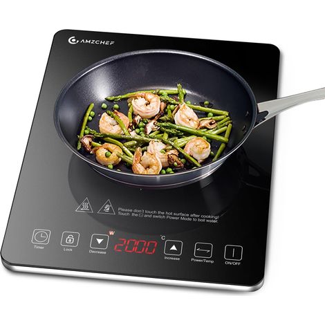 Plaque à induction, Plaque Induction avec design ultra-mince,20 niveaux de température et 20 réglages de puissance, Plaque Induction 2000W avec minuterie de 3 heures,verrouillage de sécurité (1/5)