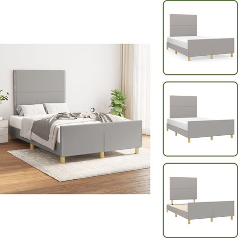 Cama con cabecero - vidaXL Estructura de cama sin colchón tela gris claro 120x200 cm - Cama gris claro