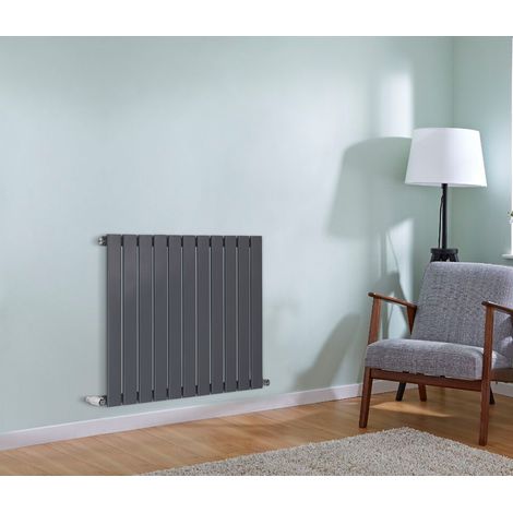 NRG Flat Panel Radiator Designer Column Bathroom Central Heating Anthracite Single 600x748mm