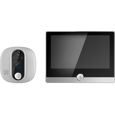 Visionneuse électronique de porte avec intercom 1080p et vision nocturne, facile à utiliser (1/5)
