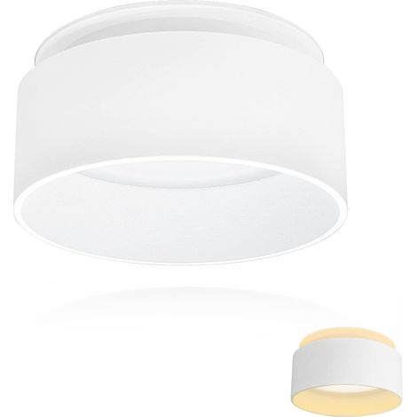 LED Spot de plafond à lumière indirecte incluse 5W Remplaçable LED Module 3000K Blanc Chaud 400LM Plafonnier Luminaire Apparent Noir mat Spot encastrable Design extra plat 30mm