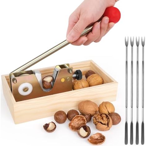 Walnussknacker Nussknacker für Walnüsse Einstellbar, mit Hebel-Funktion, Einfaches Schälen verschiedener Nüsse, Geeignet für Walnüsse, Macadamia, Haselnüsse, Pekannüsse (1/5)