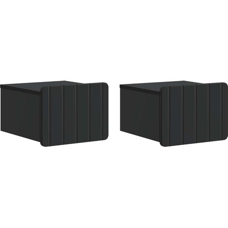 Mesita de Noche de Pared 2 pcs Negro 33 x 34,5 x 24 cm