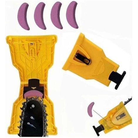 Kit per affilare la motosega con 4 pietre per affilare Affilatrice per motosega Strumento per affilare catene da 14/16/18/20 pollici (1/4)