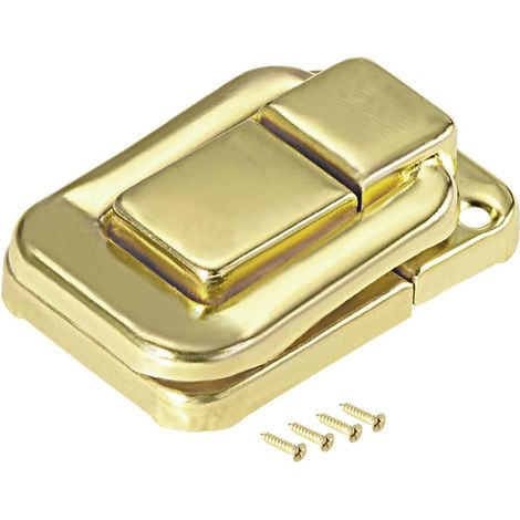 Fermoir décoratif jaune 38 mm — Loquet pour boîte à bijoux / boîte en bois, verrou supérieur et inférieur