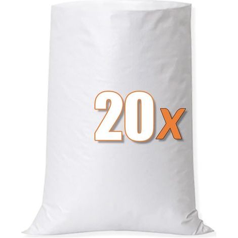 20 Pièces Sacs à Gravats, Sac a Gravats Chantier, Sac Gravat Resistant, Sable En Polypropylène Tissé Blanc Terre Gravier Jardinage Sac - Résistant et Réutilisable,50x90cm (1/5)