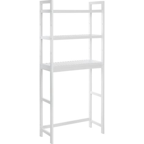 Scaffale salvaspazio da bagno in bambù bianco (1/5)