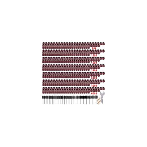 531 Pièces Tambour de Poncage Ensemble pour Outils Rotatifs, avec 504 Pièces Tambour de Poncage 24 Pièces Tambour Mandrinet 2 Pièces Mandrin à Serrage Automatique (1/5)