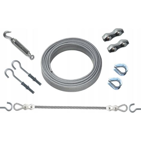 Corda in acciaio Z2 per tende da giardino (confezione da 2 m)