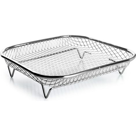 Panier carré en acier inoxydable pour friteuse à air - 19,50 x 19,50 x 4,50 cm