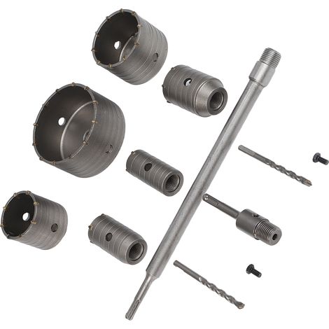 Betonlochsägen-Set plus Schaft-Wandlochbohrer-Set für Zement-, Ziegelwände und Wasserleitungen (1/5)