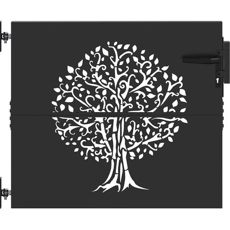 Maison Exclusive - Gartentor Schwarz 85 x 100 cm Pulverbeschichte