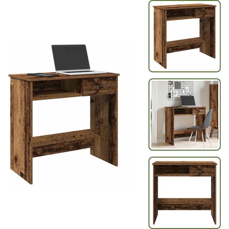 vidaXL Bureau style vieux bois 80x40x75 cm bois d'ingénierie (1/5)