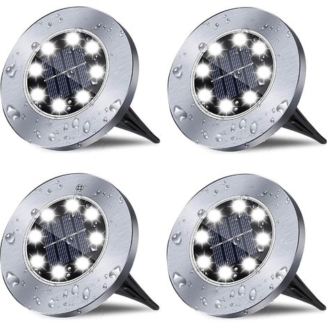 Luces solares impermeables para jardín, luces solares mejoradas, brillantes e impermeables para instalación en el suelo, iluminación paisajística para entrada de vehículos, patio, terraza, césped, ter (1/5)
