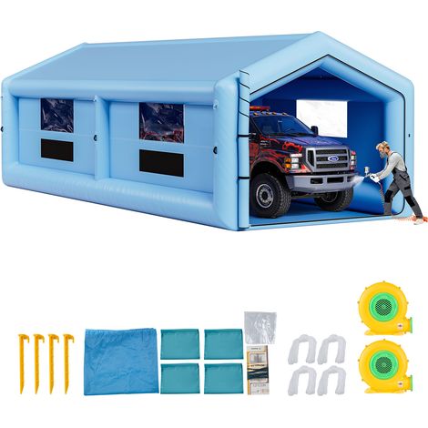 VEVOR Cabina de Pintura Inflable 12 x 5 x 4 m, con 2 Sopladores y Sistema de Filtro de Aire, Tienda de Pintura de Techo Triangular, para Pintar Bicicletas, Motocicletas, Chapa Metálica Automotriz (1/5)