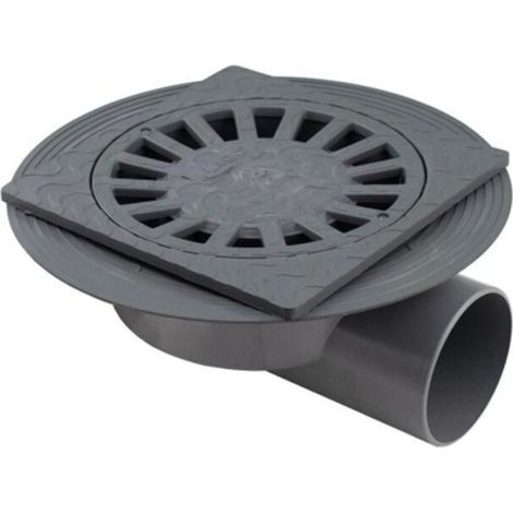 Siphon de sol horizontal 200 x 200 mm – Sortie mâle 90 mm – PVC autonettoyant pour drainage efficace – Débit élevé – Abrisa